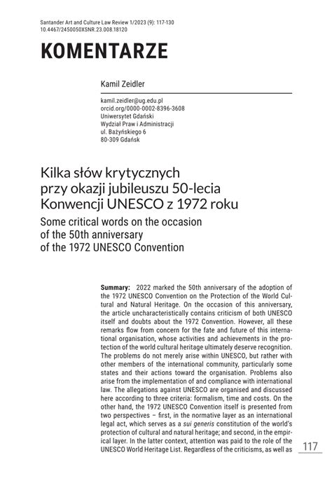 PDF Kilka słów krytycznych przy okazji jubileuszu 50 lecia Konwencji