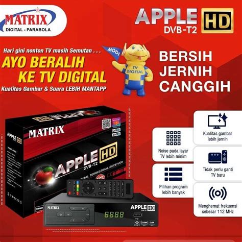 Jual Matrix Apple HD MERAH Set Top Box STB TV Digital DVBT2 New