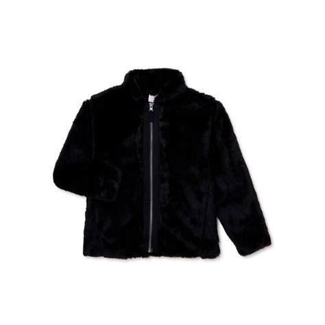 Wonder Nation Girls Faux Fur Jacket Sizes 4 18 And Plus