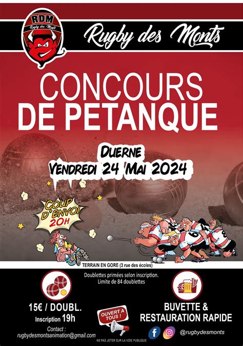 Concours de pétanque Rugby des Monts Monts Actus