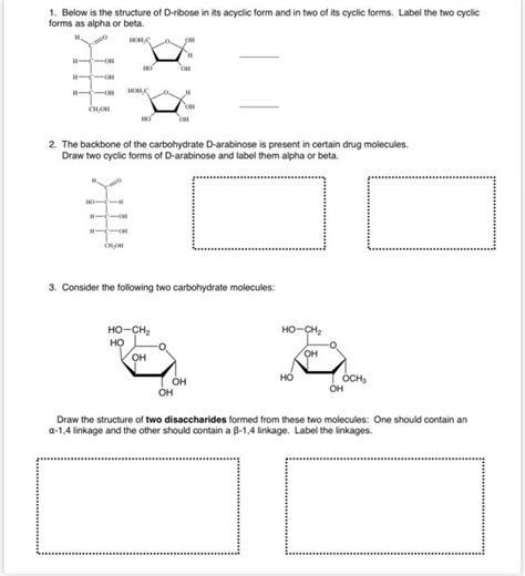 Solved 1 Below Is The Structure Of D Ribose In Its Acyclic