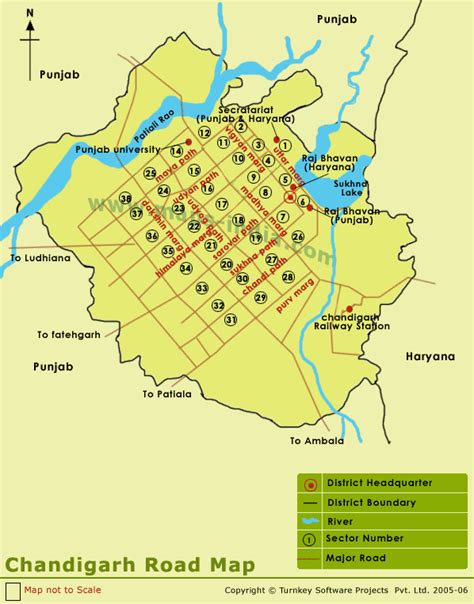 Map Road Map Of Chandigarh India Free Planet Source