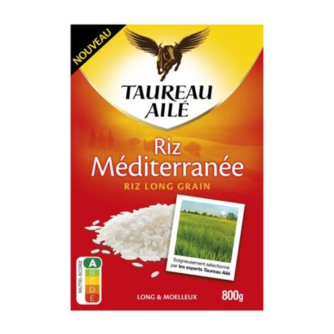 Riz long grain méditerranée TAUREAU AILE le paquet de 800g à Prix