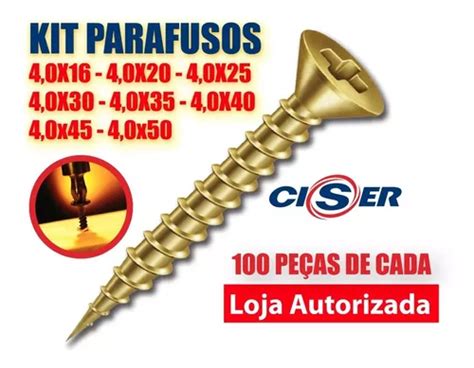 Kit Parafusos Marcenaria Mdf 4 0mm Todas Medidas 100 De Cada