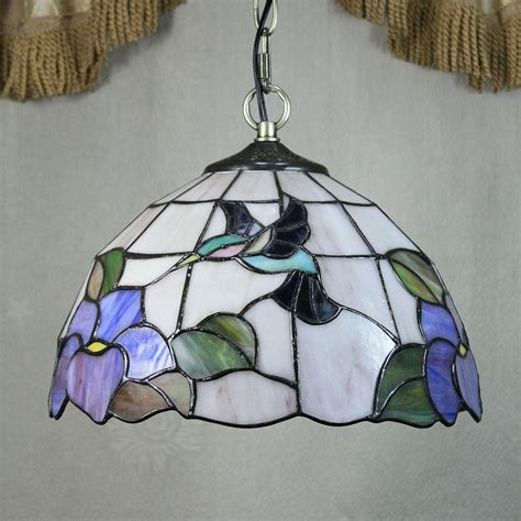 Inch Vintage Pastoral Stained Glass Tiffany Hummingbird Dragonfly