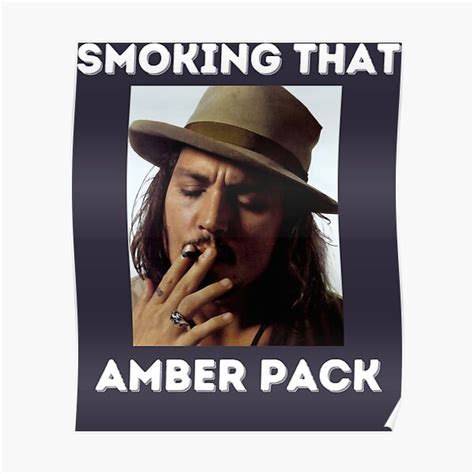 Póster Abandono de la escuela de belleza Modelo gay Fumar ese paquete de Amber Heard Johnny