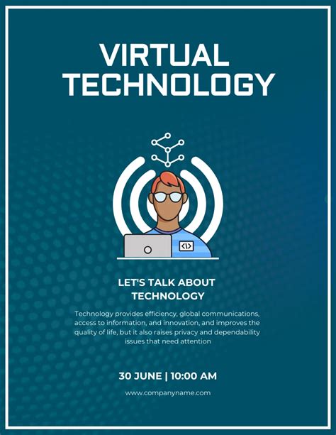 Blue Modern Illustration Virtual Technology Poster Venngage