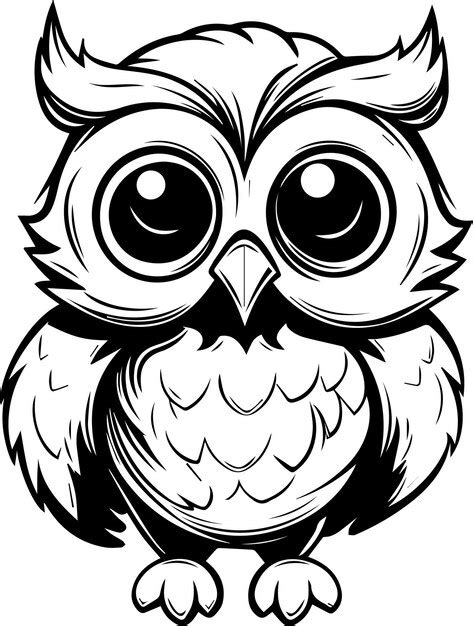 Un Hibou Coloriages Pour Enfants Vector Illustration Vecteur Premium