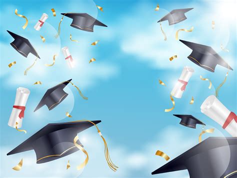 Graduation Hat Background with Confetti 7119559 Vector Art at Vecteezy