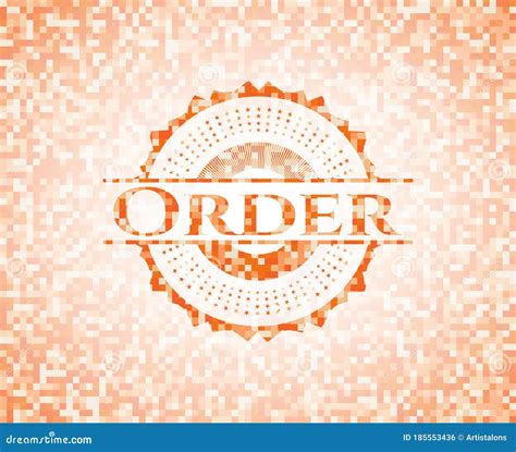 Order Abstract Orange Mosaic Emblem With Background EPS10 Stock Vector