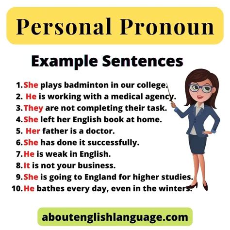 Personal Pronoun 10 Easy Example Sentences Learn English Online Free