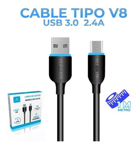 Cable Micro Usb V Carga R Pida Compatible Con Samsung Color Blanco