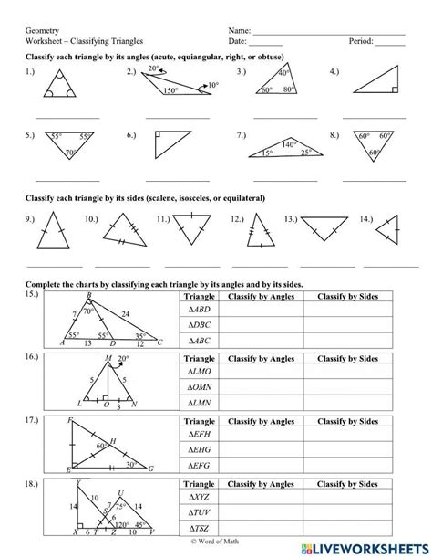 Free Triangles Geometry Worksheet Download Free Triangles Geometry