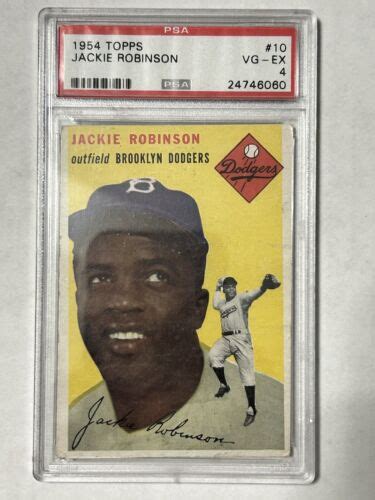 1954 TOPPS JACKIE ROBINSON 10 PSA 4 VG EX BROOKLYN DODGERS HOF EBay