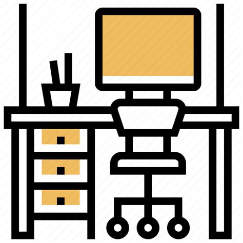 Desk Office Table Working Workspace Icon Download On Iconfinder