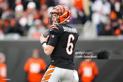 Jake Browning Of The Cincinnati Bengals Drops Back To Pass In The