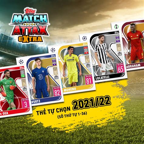 Thẻ Cầu Thủ In Match Attax Extra 2021 22 Tự Chọn STT 1 36 Shopee