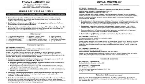 Resume Templates For Qa Tester Experienced Qa Software Tester Resume