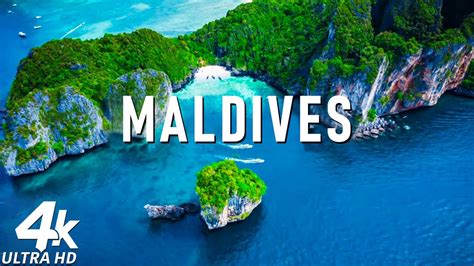 FLYING OVER MALDIVES 4K UHD Relaxing Music Along With Beautiful