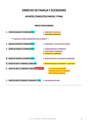 Derecho Familia Y Sucesiones Hoja De Prueba Escrita Facultad Derecho