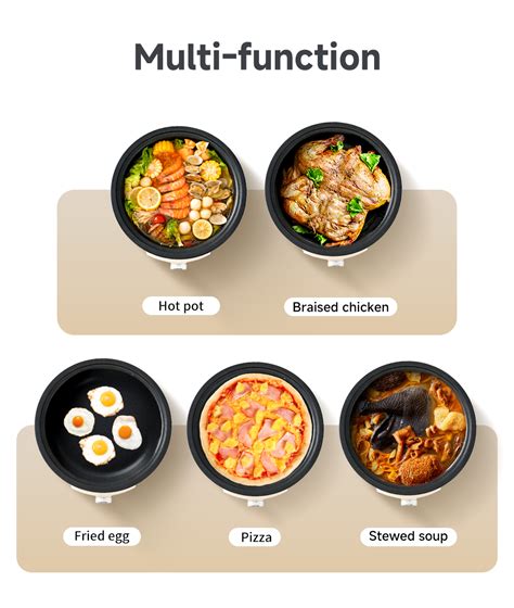 Simplus Multi Function Electric Hot Pot 4 2L Removable 1400W Household Nonstick Cooker Hotpot