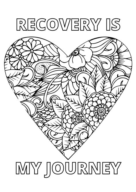 Recovery Coloring Book Sober Sobriety Anxiety Mental Health Etsy