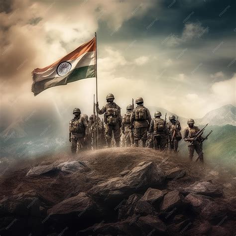 Indian Army holding Indian Flag Generative ai | Premium AI-generated image