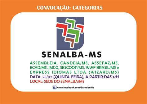 SENALBA MS Convocação Categorias da base do SENALBA MS