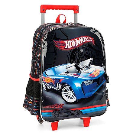 Mochila De Rodinhas Hot Wheels Preto Luxcel Shop Macrozao