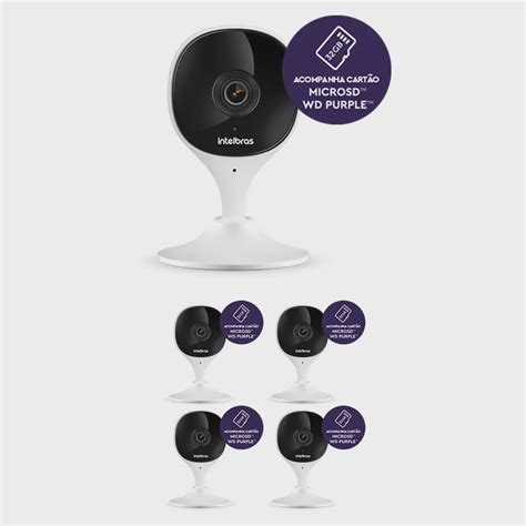 Kit 5 Câmeras Wi Fi Inteligente Alarme e Armazenamento em Nuvem