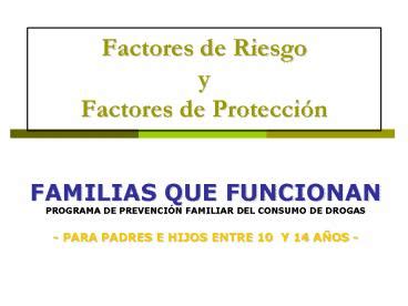 Ppt Factores De Riesgo Y Factores De Proteccin Powerpoint