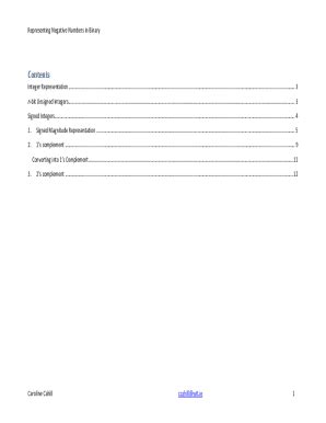 Fillable Online Signed And Unsigned Binary Numbers In Digital