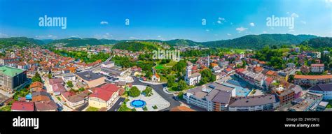 Panorama view of Bosanska Krupa town in Bosnia and Herzegovina Stock ...