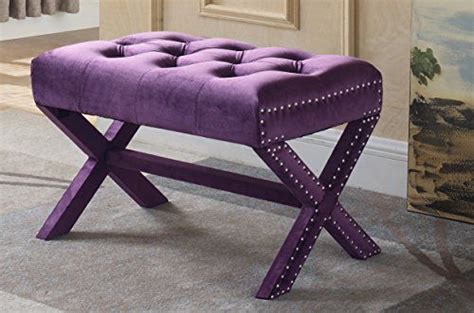 Purple Velvet X Ottoman Elegant And Luxurious