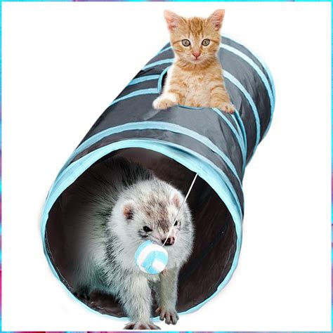 SunGrow Ferret, Cat Tunnels for Indoor Cats Large with Play Ball, Cat and Kitten Maze Tube and ...