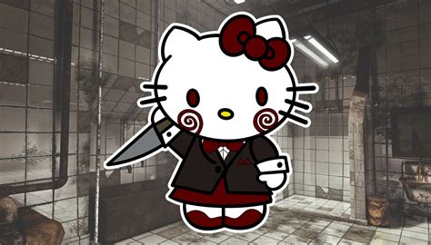 Hello Kitty Jigsaw Saw Horror Movie Sticker Etsy