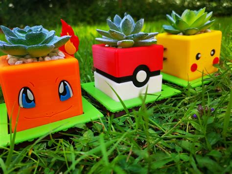 Pokemon Planter Set I Flower Pot Pokemon Planter Office Etsy Australia