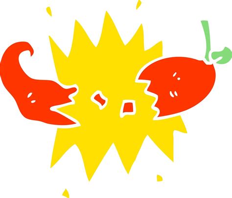 Flat Color Illustration Cartoon Red Hot Chili Vector Art At Vecteezy