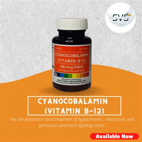 SOUTH VET Arvet Cyanocobalamin Bottle Vitamin B12 100 Tablets For