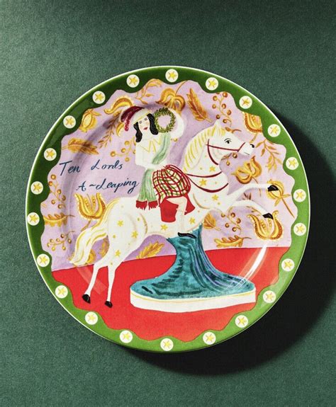 New Anthropologie Dessert Side Plate Twelve Days Of Christmas