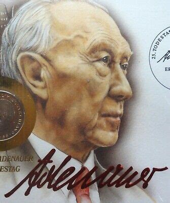 Numisbrief Dm Vergoldet Zum Todestag Von Konrad Adenauer St