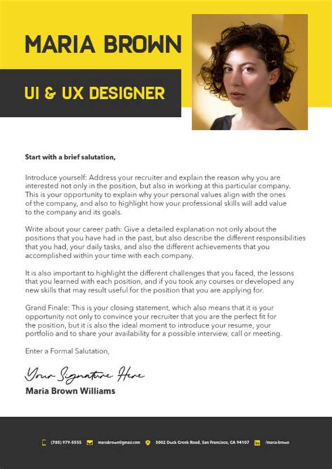 Placeit Linkedin Cover Letter Template With Squared Pictures