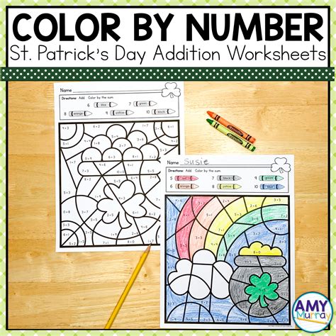 Spring Color By Code Math Worksheets (4 Differentiated Levels