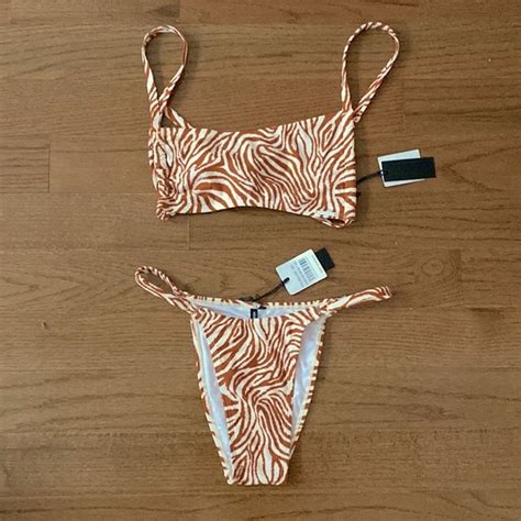 Kendall Kylie Swim Nwt Kendall Kylie Rust Tiger Bikini Top And Bottom Set Poshmark