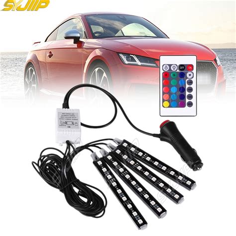 4X RGB LED Strip Under Car Tube Underglow Underbody System Neon Light