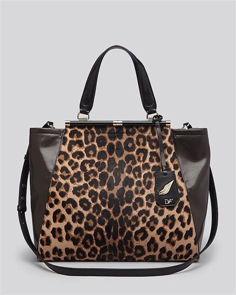 Diane Von Furstenberg Tote Runaway Leopard Print Haircalf