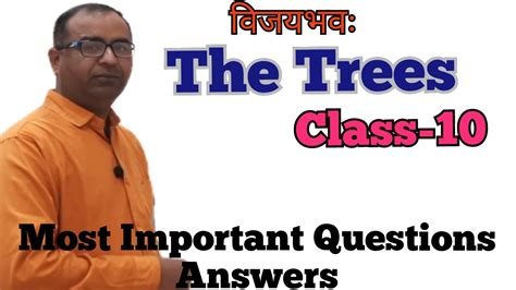 The Trees Poem Class 10 Most Important Questions Answers Youtube