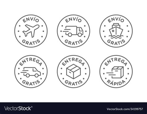 Conjunto De Icons Envio Entrega Gratis Royalty Free Vector