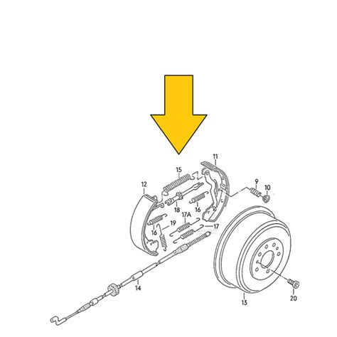 T Tension Spring Rear Brake Orig Vw