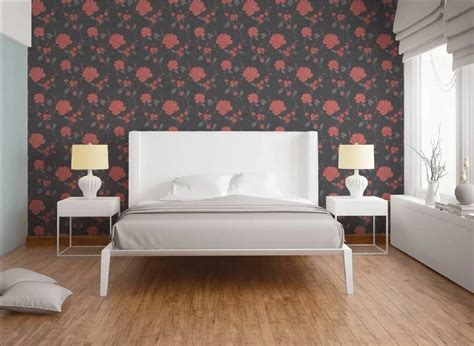 AS Creation Floral Leaf Flowers Glitter Wallpaper Vinyl Red Black Grey